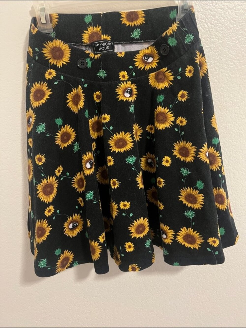 Black Sunflower Midi Skirt
